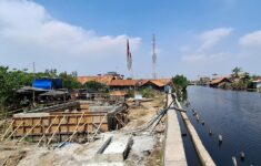 Tampak progres pembangunan rumah pompa Tirto Meduri saat ini mencapai 22%. Foto : AbdulHakim/Eranasional.