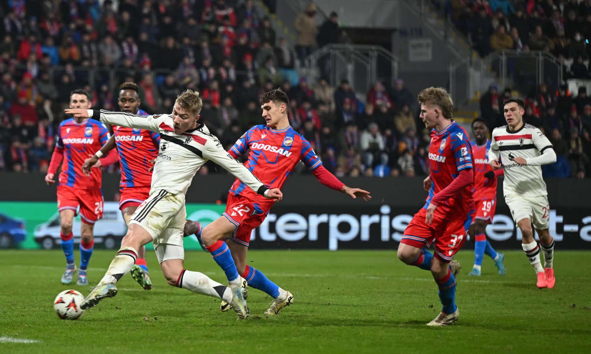 Manchester United’s vs viktoria plzen. Photograph: MB Media/Getty Images